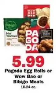 Schnucks Pagoda Egg Rolls or Wow Bao or Bibigo Meals offer
