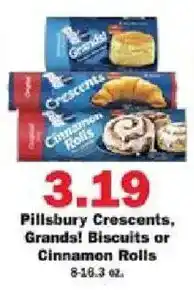Schnucks Pillsbury Crescents, Grands! Biscuits or Cinnamon Rolls offer