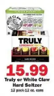 Schnucks Truly or White Claw Hard Seltzer offer
