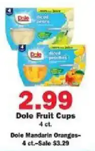 Schnucks Dole Fruit Cups offer