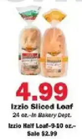 Schnucks Izzio Sliced Loaf offer