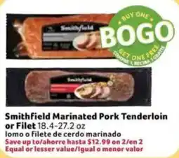 Fresco y Más Smithfield marinated pork tenderloin or filet offer