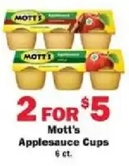 Schnucks Mott's Applesauce Cups offer