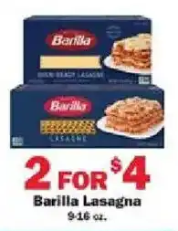 Schnucks Barilla Lasagna offer