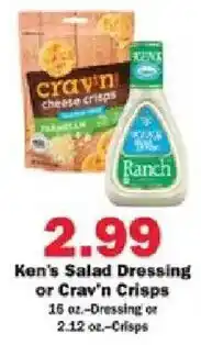 Schnucks Ken's Salad Dressing or Crav'n Crisps offer