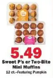 Schnucks Sweet P's or Two-Bite Mini Muffins offer