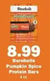 Schnucks Barobella pumpkin spice protein bars offer
