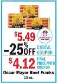 Schnucks Oscar Mayer Beef Franks offer