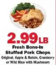 Schnucks Fresh Bone-In Stuffed Pork Chops offer
