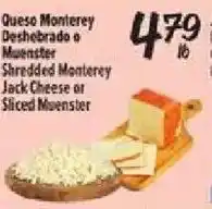 El Super Shredded Monterey Jack Cheese or Sliced Muenster offer