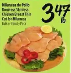 Fiesta Mart Milanesa de Pollo Boneless Skinless Chicken Breast Thin Cut for Milanesa offer