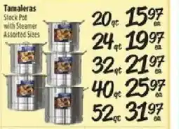 Fiesta Mart Tamaleras stock pot with steamer assorted sizes offer