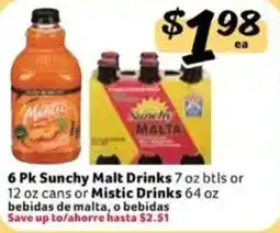 Fresco y Más 6 Pk Sunchy Malt Drinks offer