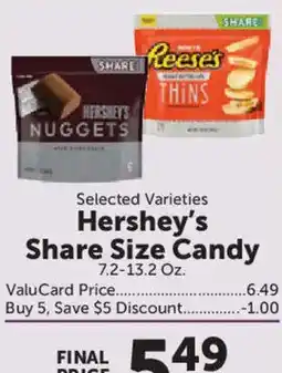 Food City Hershey's Share Size Candy offer