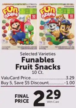 Food City Funables Fruit Snacks offer