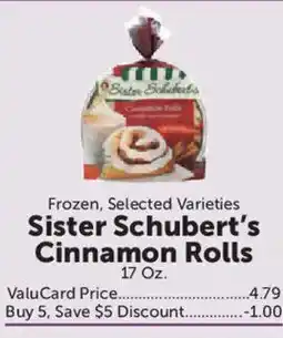 Food City Sister Schubert's Cinnamon Rolls offer