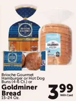 Food City Brioche Gourmet Hamburger or Hot Dog Buns or Goldminer Bread offer