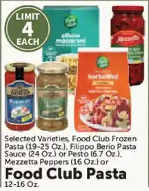 Food City Food Club Frozen Pasta offer