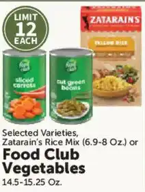 Food City Zatarain's Rice Mix or Food Club Vegetables offer
