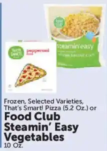 Food City That's Smart! Pizza or Food Club Steamin' Easy Vegetables offer