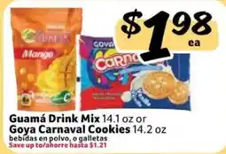 Fresco y Más Guamá Drink Mix or Goya Carnaval Cookies offer