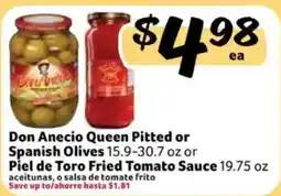 Fresco y Más Don Anecio Queen Pitted or Spanish Olives or Piel de Toro Fried Tomato Sauce offer