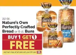 Harris Teeter Nature's Own Perfectly Crafted Bread or 8 ct Buns offer