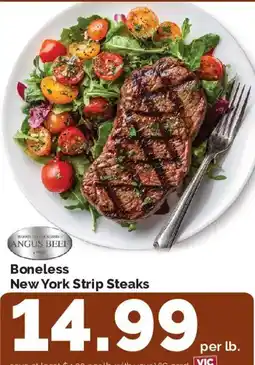Harris Teeter Angus Beef Boneless New York Strip Steaks offer