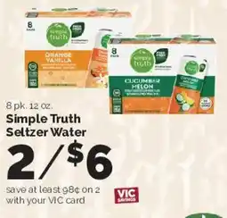 Harris Teeter Simple Truth Seltzer Water offer