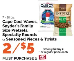 Harris Teeter Cape Cod, Waves, Snyder's Family Size Pretzels offer