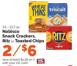 Harris Teeter Nabisco Snack Crackers, Ritz or Toasted Chips offer