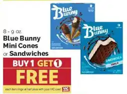 Harris Teeter Blue Bunny Mini Cones or Sandwiches offer