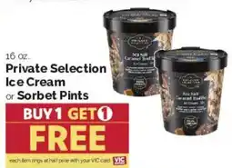 Harris Teeter Private Selection Ice Cream or Sorbet Pints offer