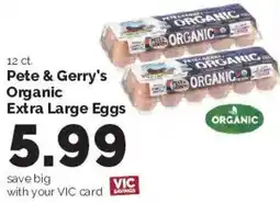 Harris Teeter Pete & Gerry's Organic Extra Large Eggs offer