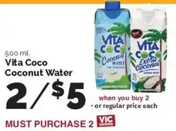 Harris Teeter Vita Coco Coconut Water offer