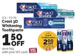 Harris Teeter Crest 3D Whitening Toothpaste offer