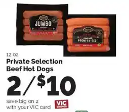 Harris Teeter Private Selection Beef Hot Dogs offer