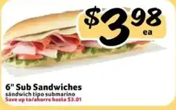Fresco y Más 6" Sub Sandwiches offer