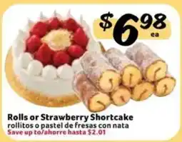Fresco y Más Rolls or Strawberry Shortcake offer