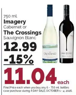Harris Teeter Imagery Cabernet or The Crossings Sauvignon Blanc offer