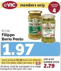 Harris Teeter Filippo Berio Pesto offer