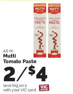 Harris Teeter Mutti Tomato Paste offer