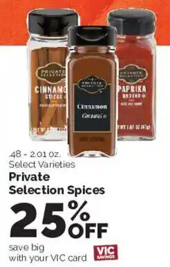 Harris Teeter Private Selection Spices offer