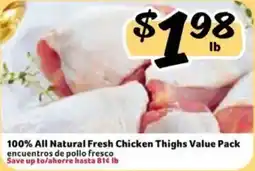Fresco y Más 100% All Natural Fresh Chicken Thighs Value Pack offer