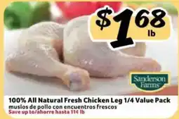 Fresco y Más Sanderson Farms 100% All Natural Fresh Chicken Leg offer