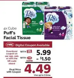 Harris Teeter Puff's Facial Tissue offer