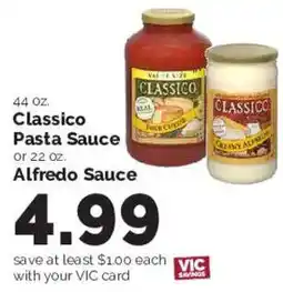 Harris Teeter Classico pasta sauce or alfredo sauce offer