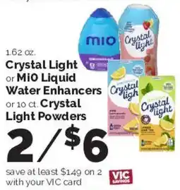 Harris Teeter Crystal Light or MiO Liquid Water Enhancers or Crystal Light Powders offer