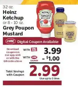 Harris Teeter Heinz Ketchup or Grey Poupon Mustard offer