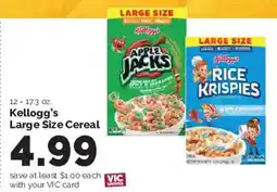 Harris Teeter Kellogg's Large Size Cereal offer